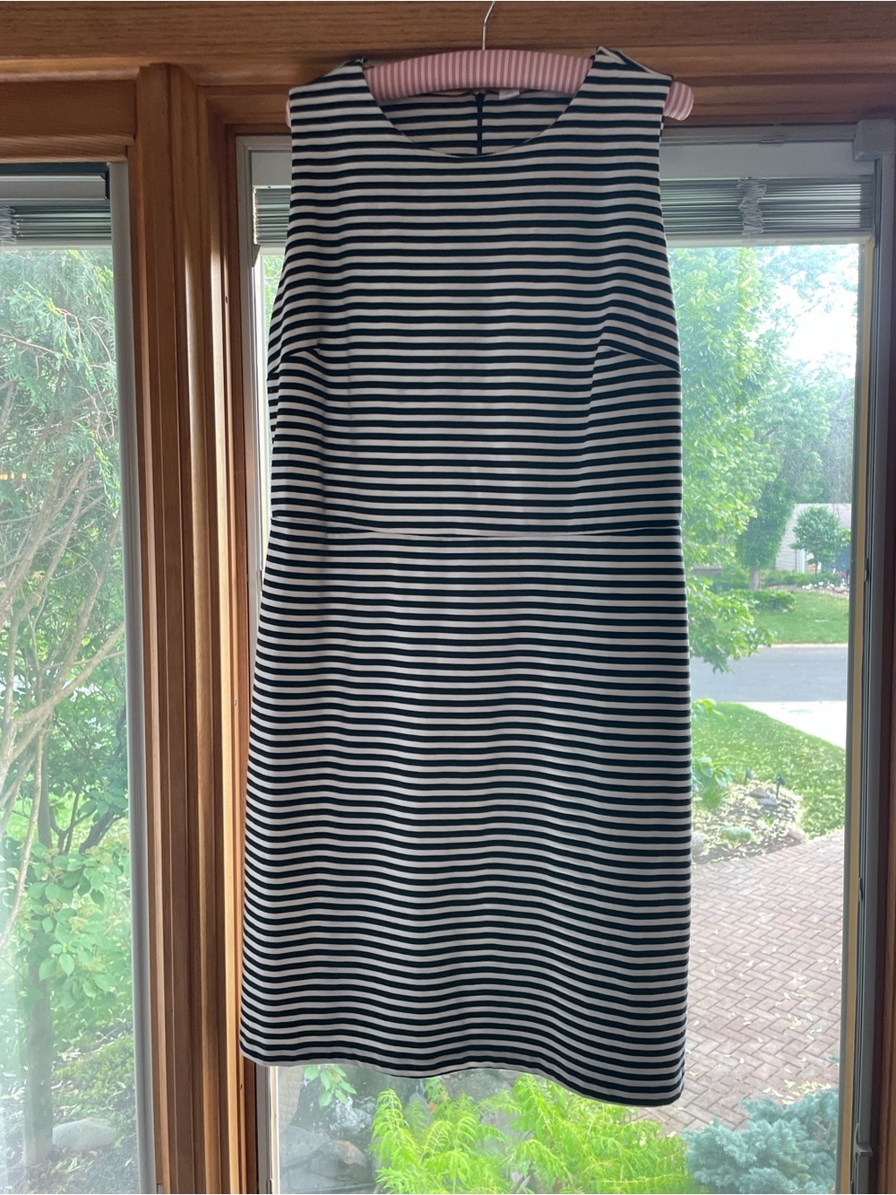 Old Navy Black and White Striped Sleeveless Dress
